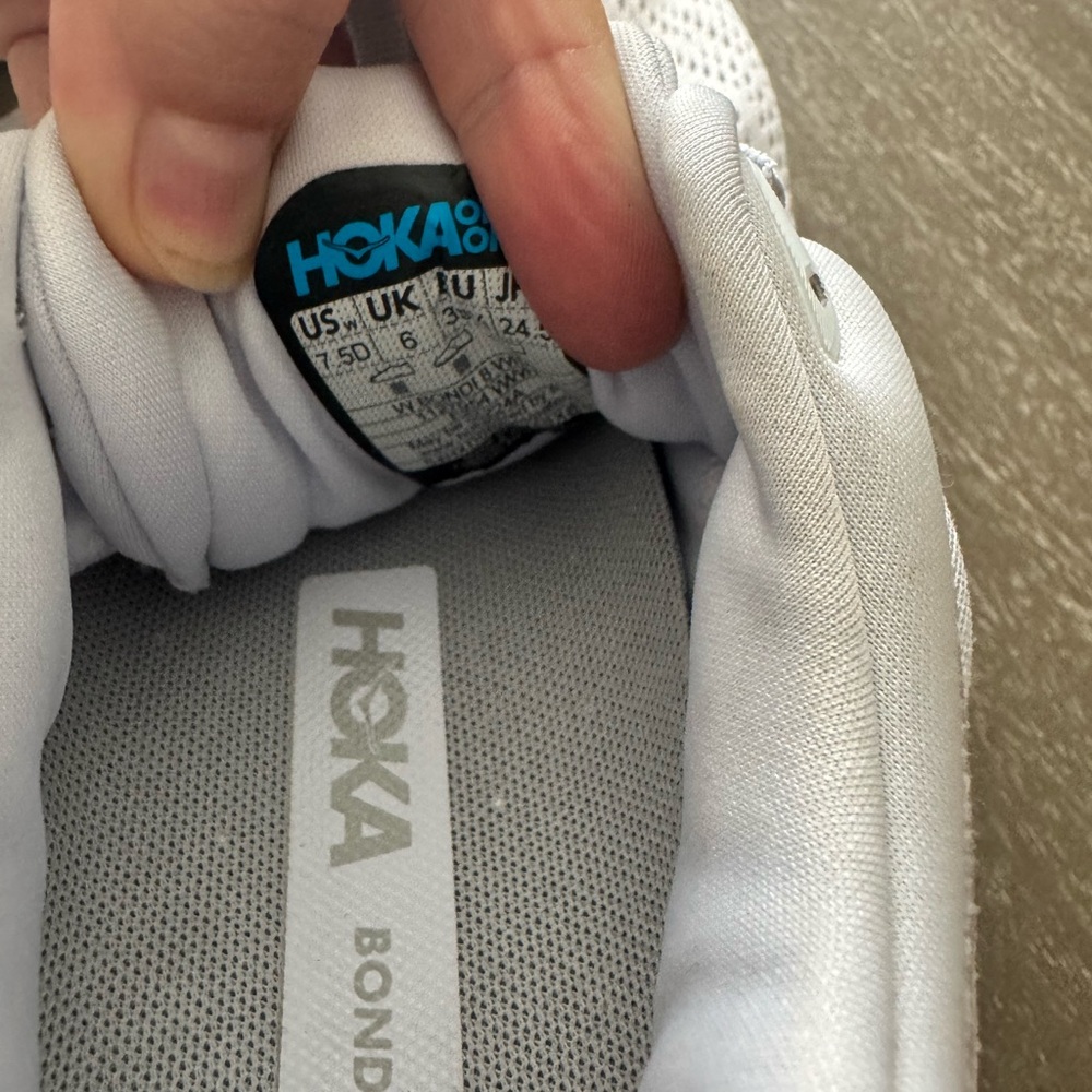 Hoka White Bondi 8 one one Running Shoes - Picture 6 of 6